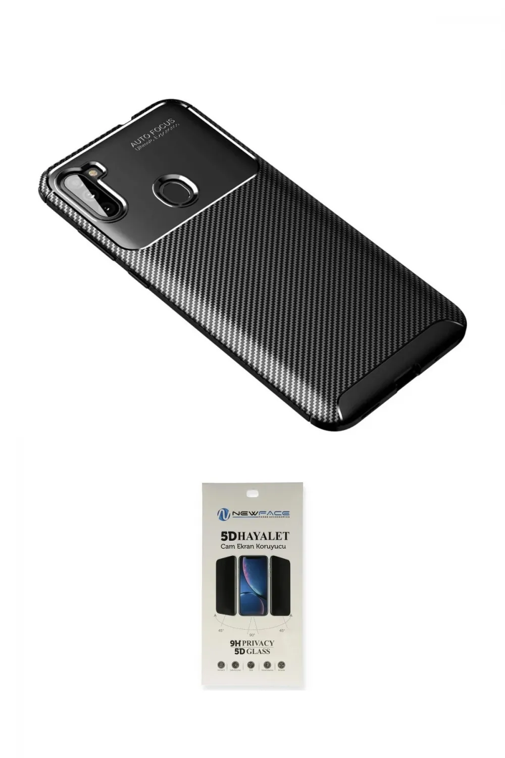 ieg™ Galaxy A11 Kılıf Eksen Form Prime - Siyah 5D Hayalet Cam Ekran Koruyucu