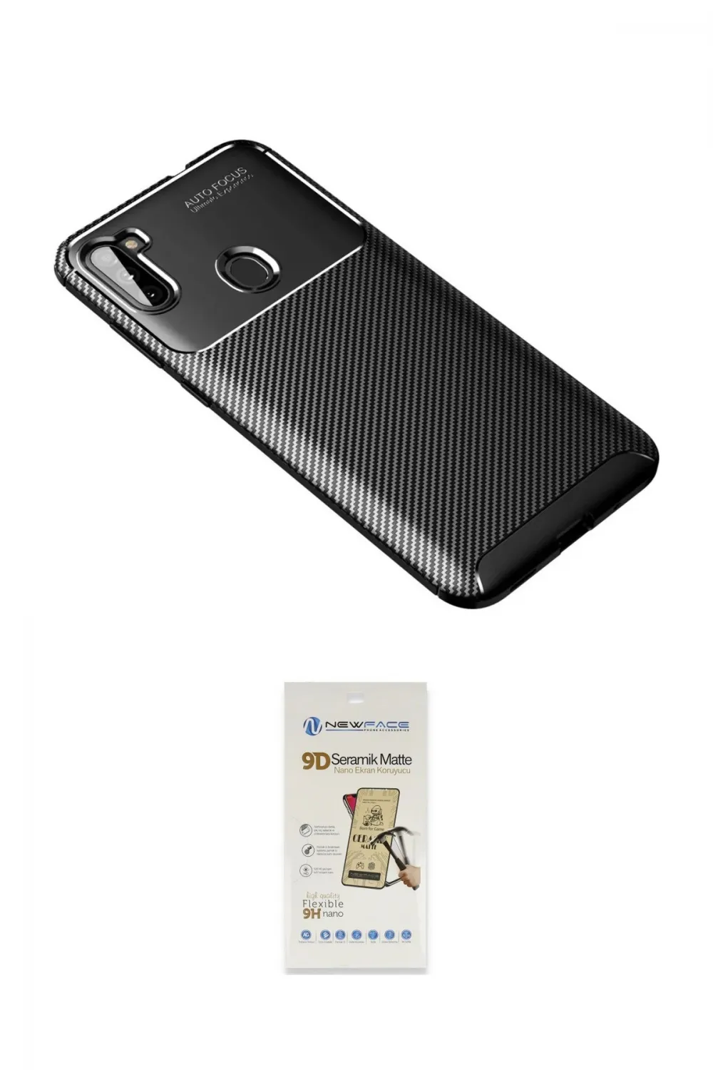 ieg™ Galaxy A11 Kılıf Eksen Form Prime - Siyah Mat Seramik Nano Ekran Koruyucu