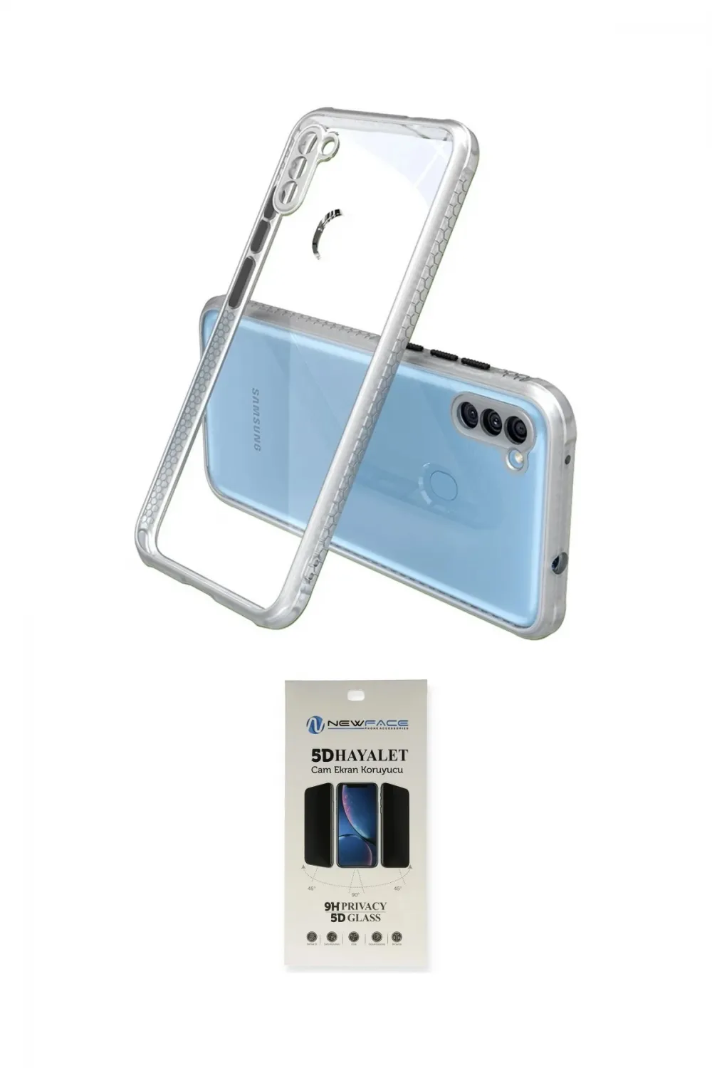 ieg™ Galaxy A11 Kılıf Nova Asil Özel Seri - Siyah 5D Hayalet Cam Ekran Koruyucu