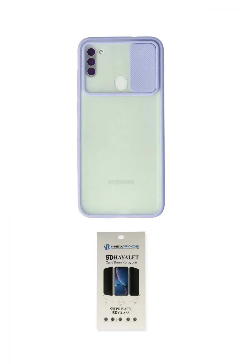 ieg™ Galaxy A11 Kılıf Vadi Çizgi - Siyah 5D Hayalet Cam Ekran Koruyucu