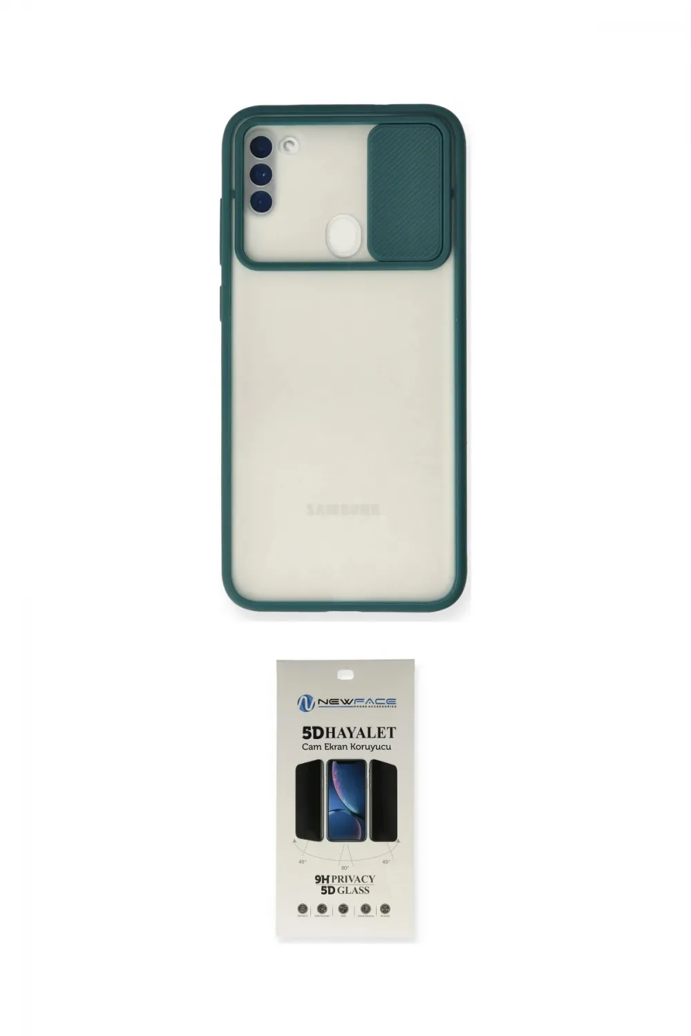 ieg™ Galaxy A11 Kılıf Vadi Çizgi - Siyah 5D Hayalet Cam Ekran Koruyucu