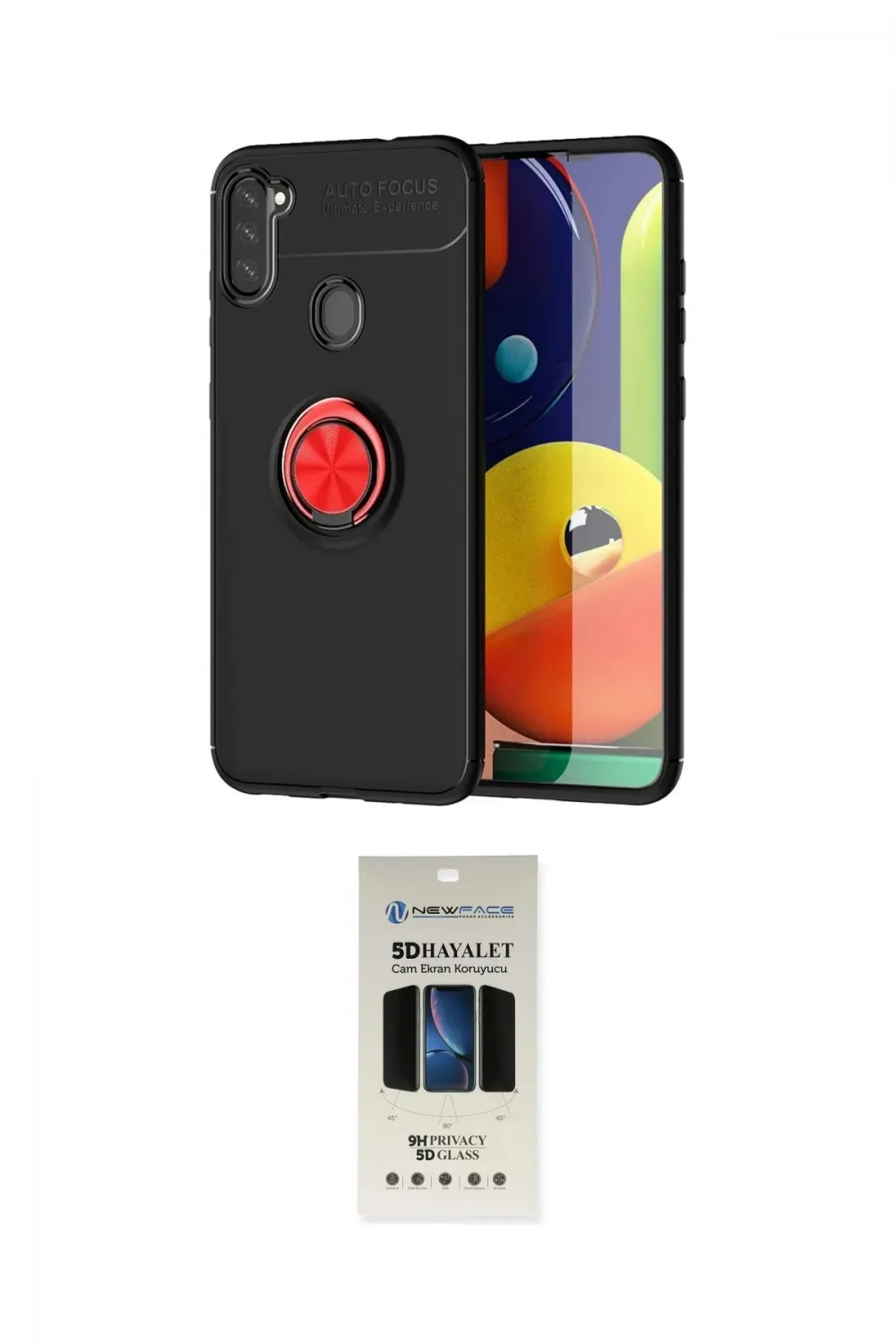 ieg™ Galaxy A11 Kılıf Yankı Form Prime - Siyah 5D Hayalet Cam Ekran Koruyucu