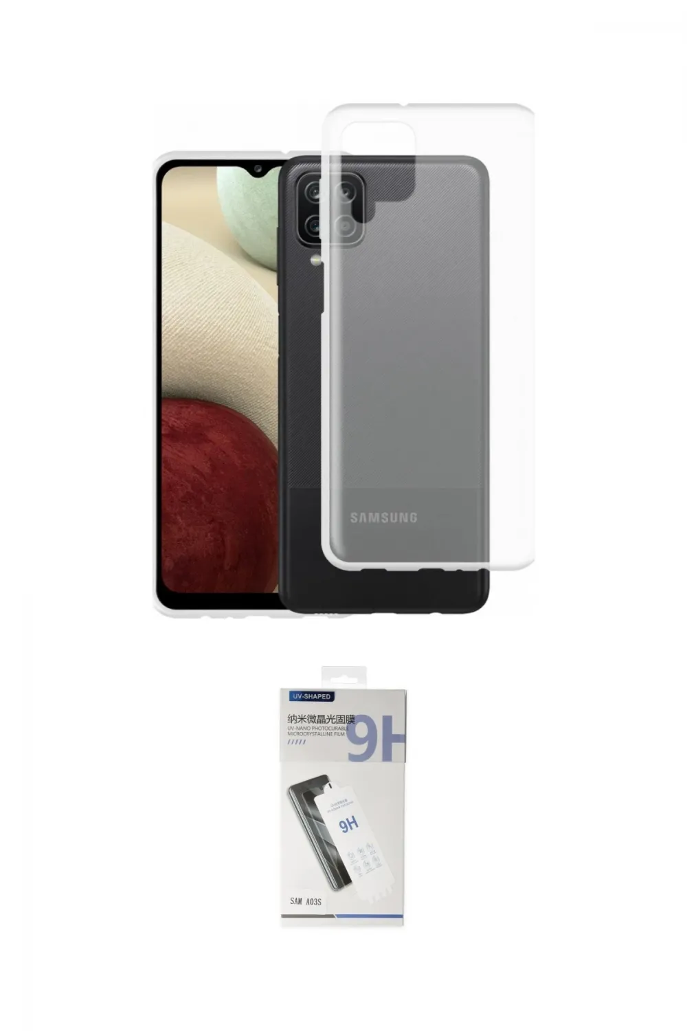 ieg™ Galaxy A12 Kılıf Zirve Doku - Şeffaf Uv Polymer Nano Ekran Koruyucu