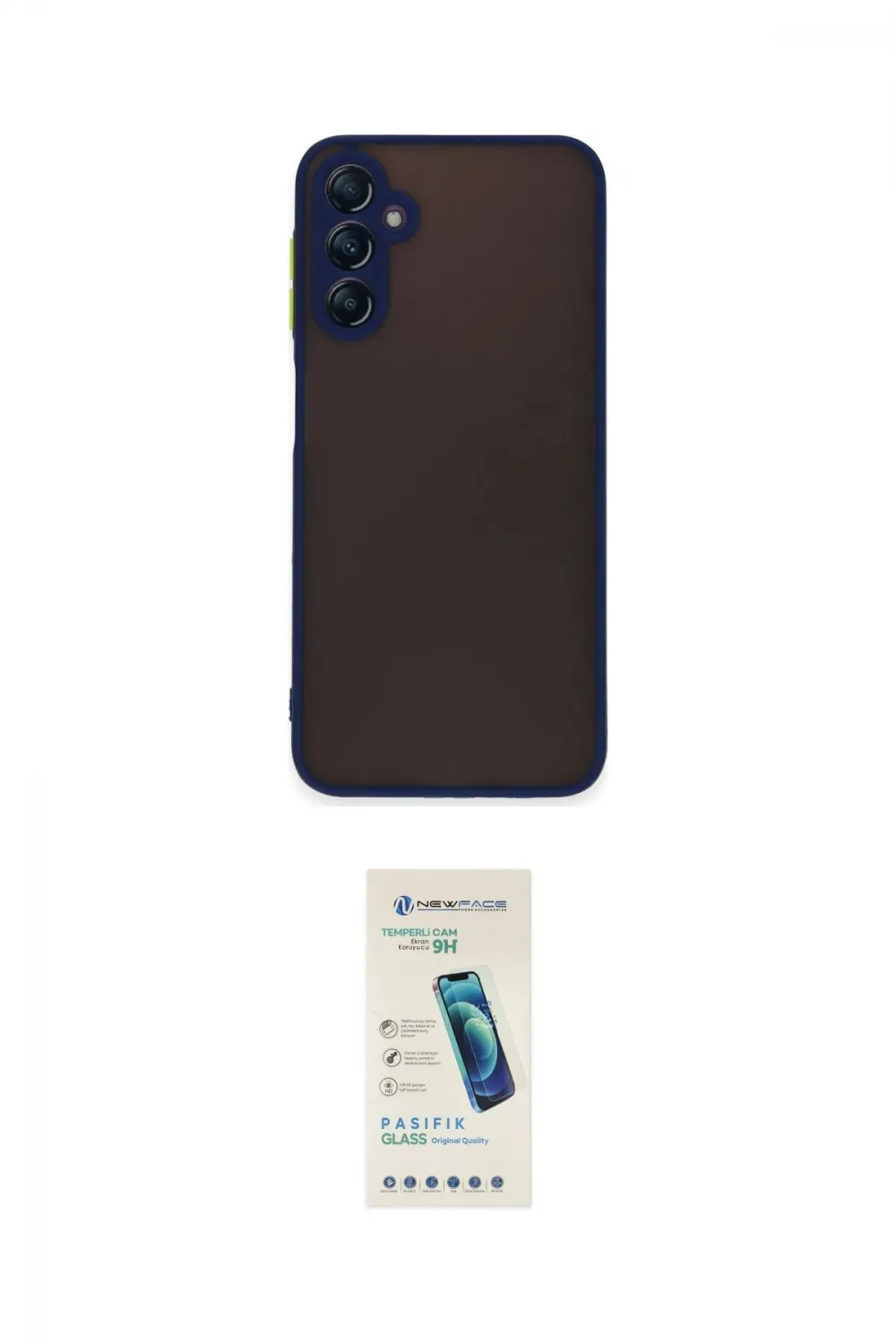 ieg™ Galaxy A14 4G Kılıf Ahenk Çizgi Serisi - Şeffaf Pasifik Cam Ekran Koruyucu