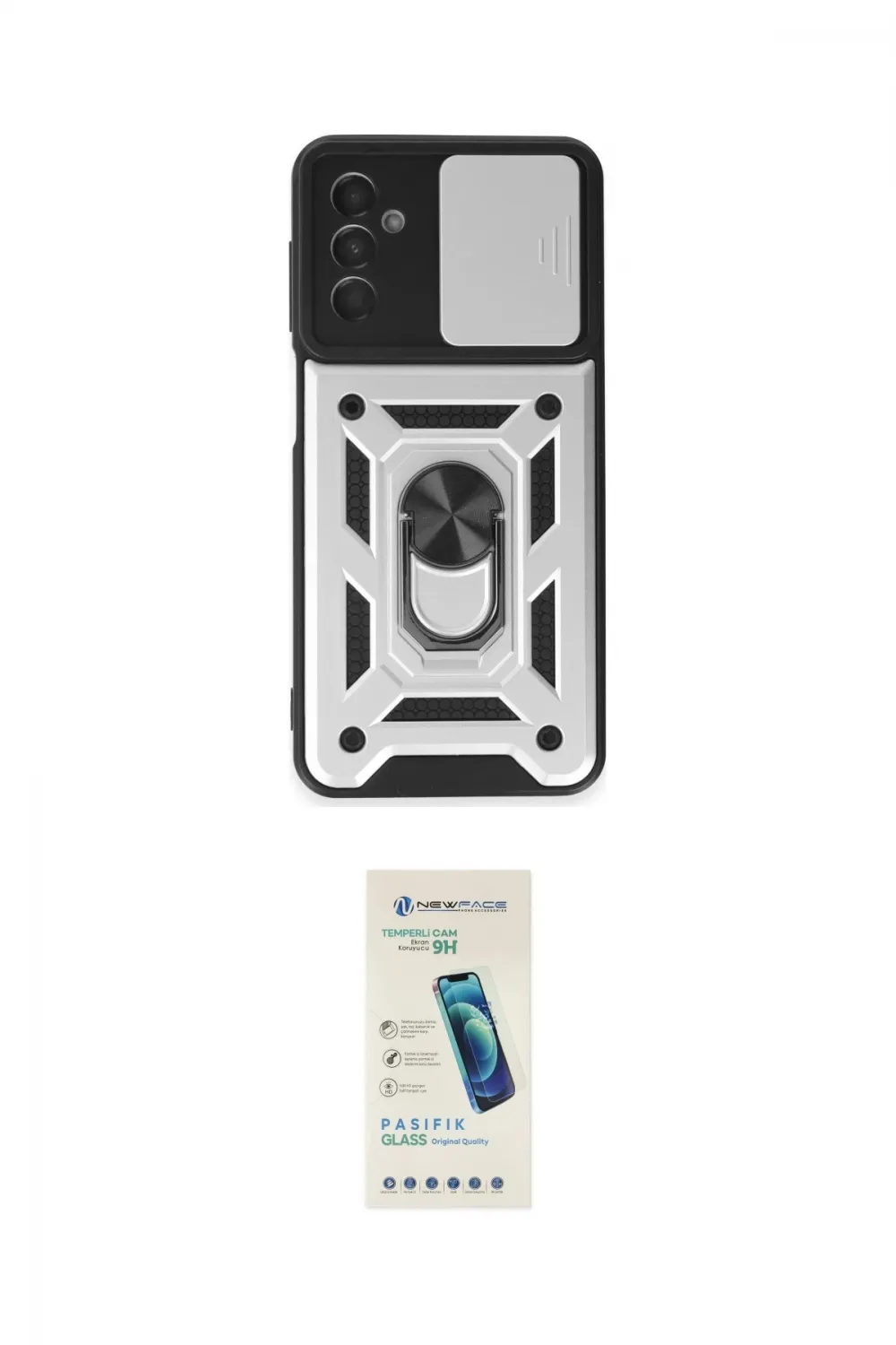 ieg™ Galaxy A14 4G Kılıf Ahenk Klasik - Şeffaf Pasifik Cam Ekran Koruyucu