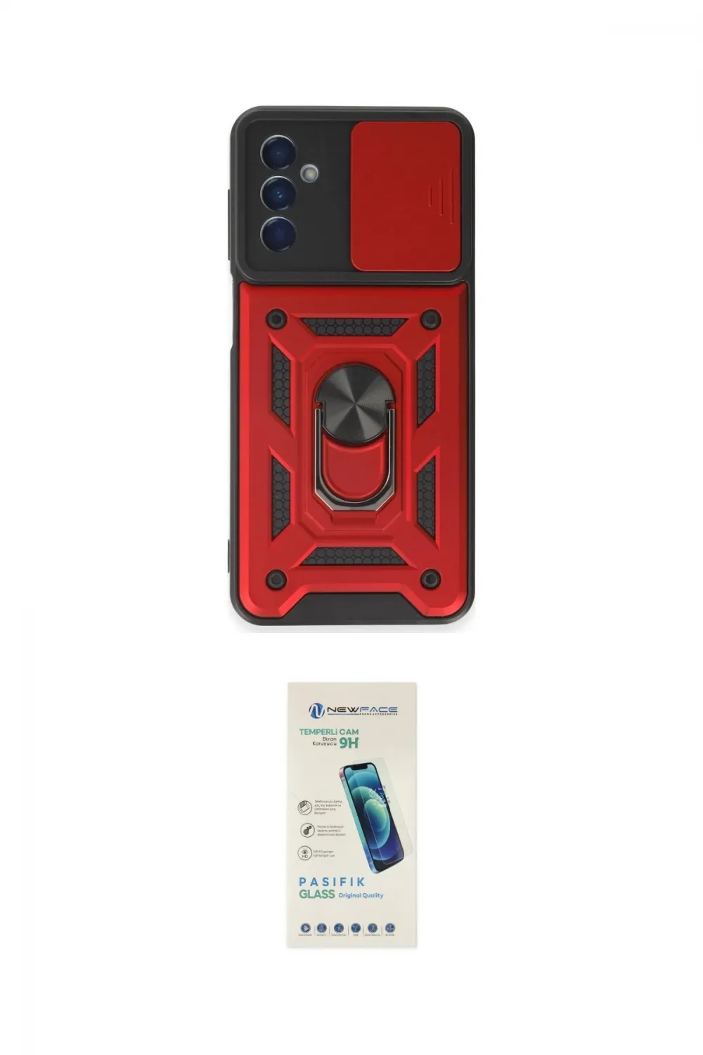 ieg™ Galaxy A14 4G Kılıf Ahenk Klasik - Şeffaf Pasifik Cam Ekran Koruyucu