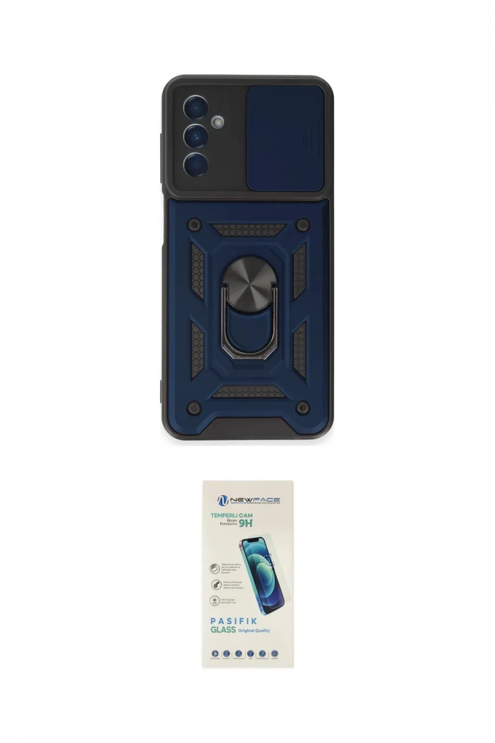 ieg™ Galaxy A14 4G Kılıf Ahenk Klasik - Şeffaf Pasifik Cam Ekran Koruyucu
