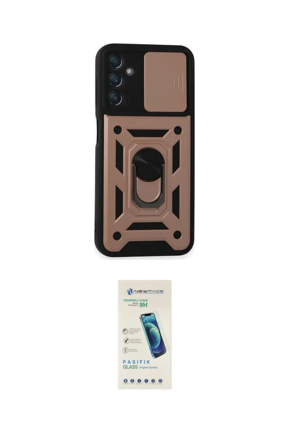 ieg™ Galaxy A14 4G Kılıf Ahenk Klasik - Şeffaf Pasifik Cam Ekran Koruyucu