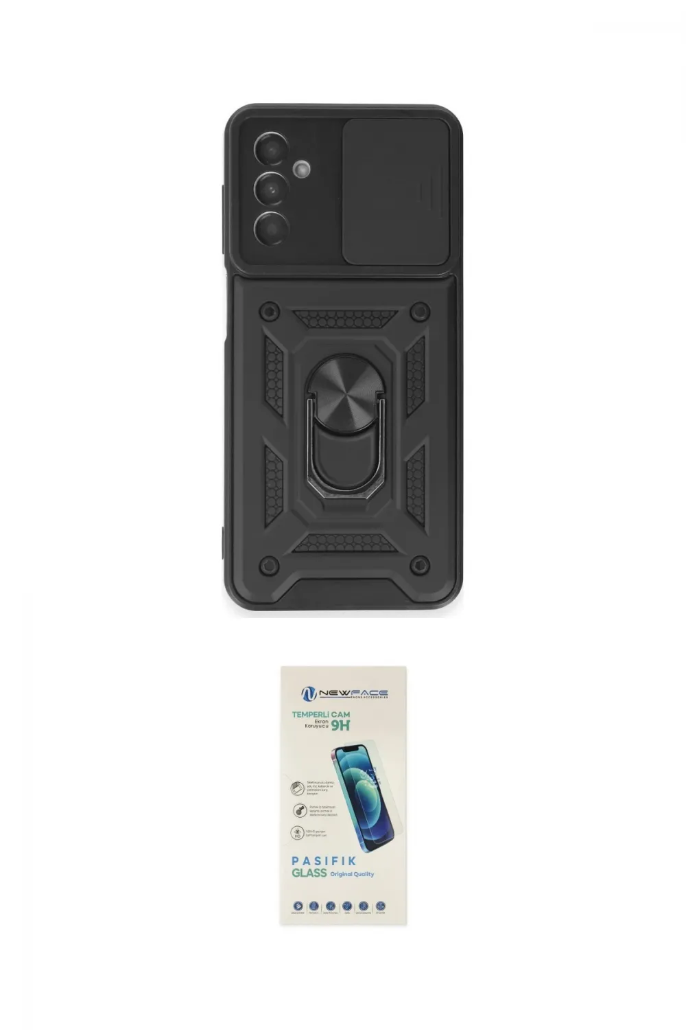 ieg™ Galaxy A14 4G Kılıf Ahenk Klasik - Şeffaf Pasifik Cam Ekran Koruyucu