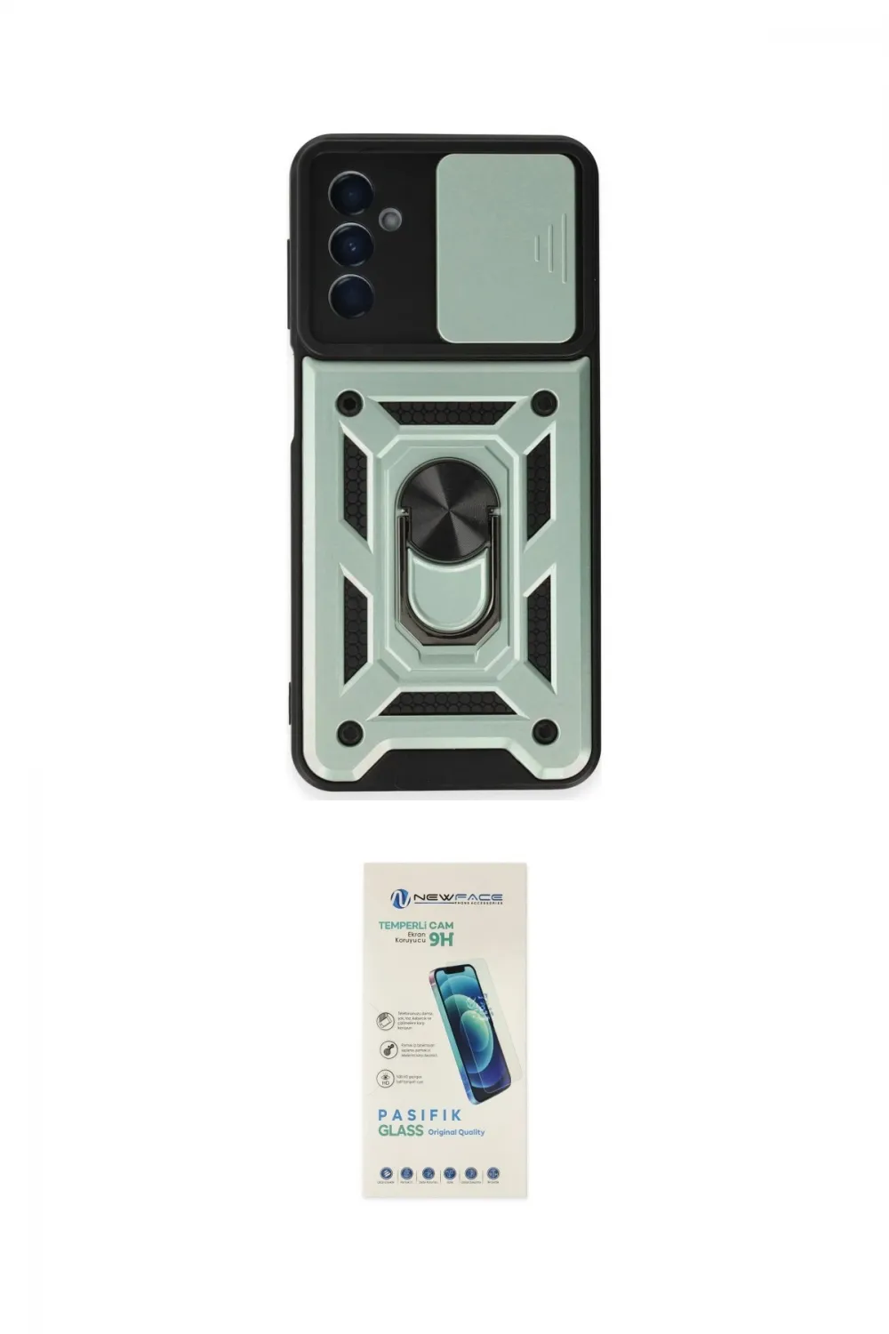 ieg™ Galaxy A14 4G Kılıf Ahenk Klasik - Şeffaf Pasifik Cam Ekran Koruyucu