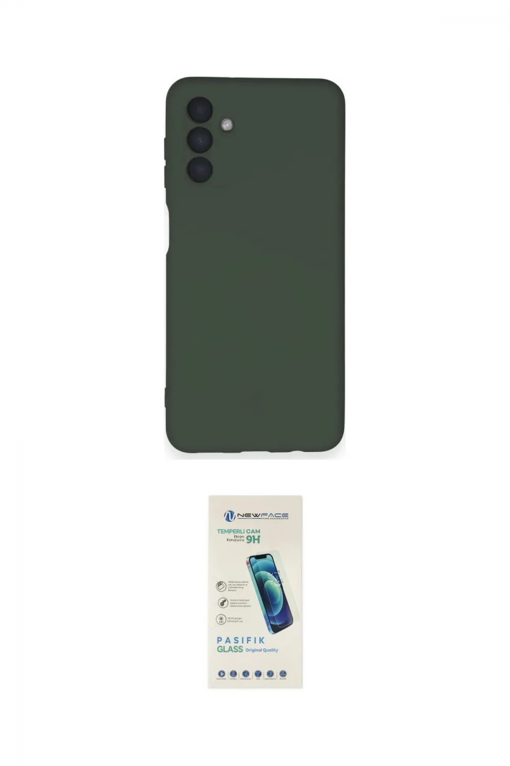 ieg™ Galaxy A14 4G Kılıf Ahenk Serisi - Şeffaf Pasifik Cam Ekran Koruyucu