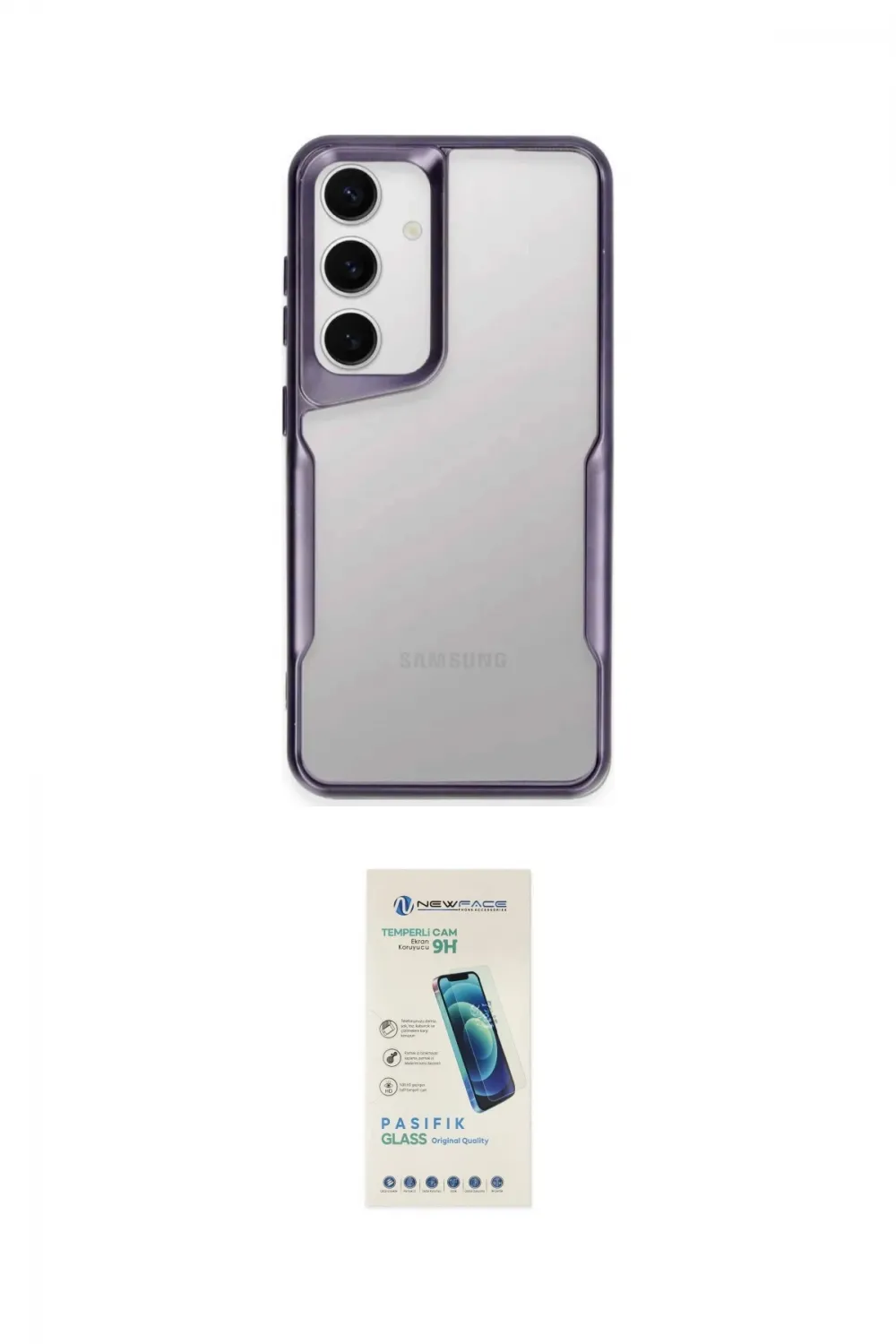 ieg™ Galaxy A14 4G Kılıf Akış Çizgi Koleksiyonu - Şeffaf Pasifik Cam Ekran Koruyucu