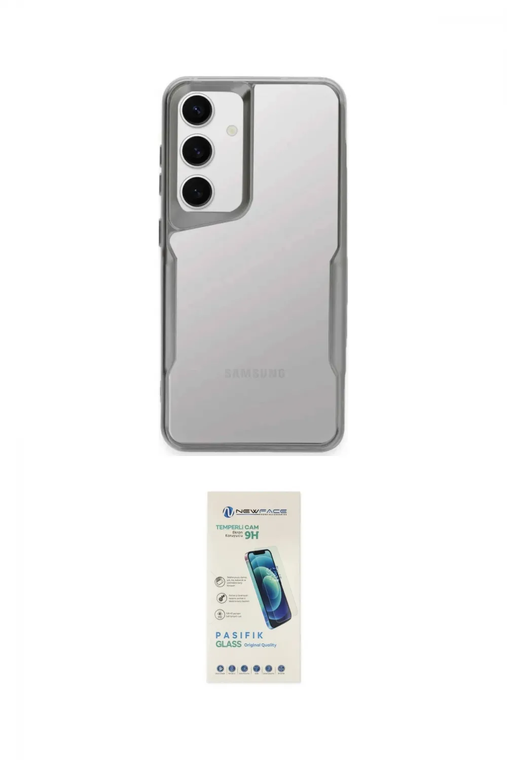 ieg™ Galaxy A14 4G Kılıf Akış Çizgi Koleksiyonu - Şeffaf Pasifik Cam Ekran Koruyucu