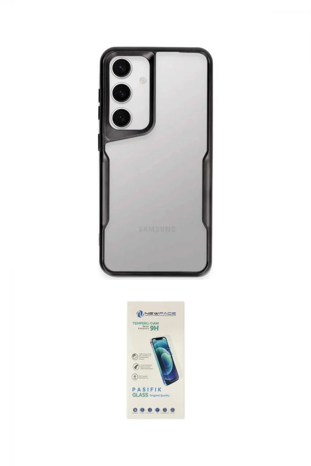 ieg™ Galaxy A14 4G Kılıf Akış Çizgi Koleksiyonu - Şeffaf Pasifik Cam Ekran Koruyucu