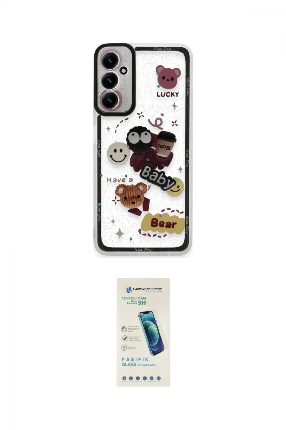 ieg™ Galaxy A14 4G Kılıf Çekirdek Asil - Şeffaf Pasifik Cam Ekran Koruyucu
