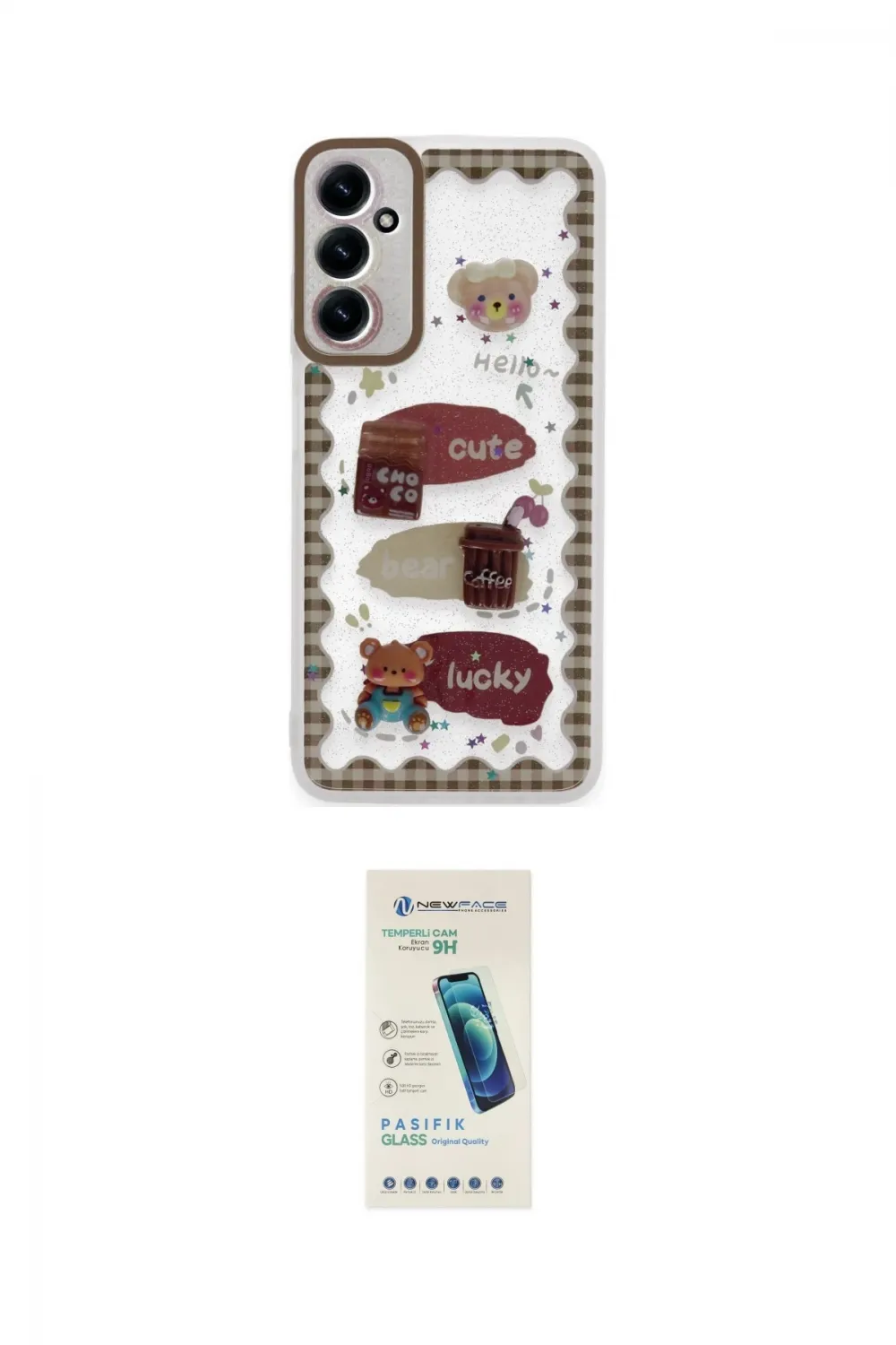 ieg™ Galaxy A14 4G Kılıf Çekirdek Asil - Şeffaf Pasifik Cam Ekran Koruyucu