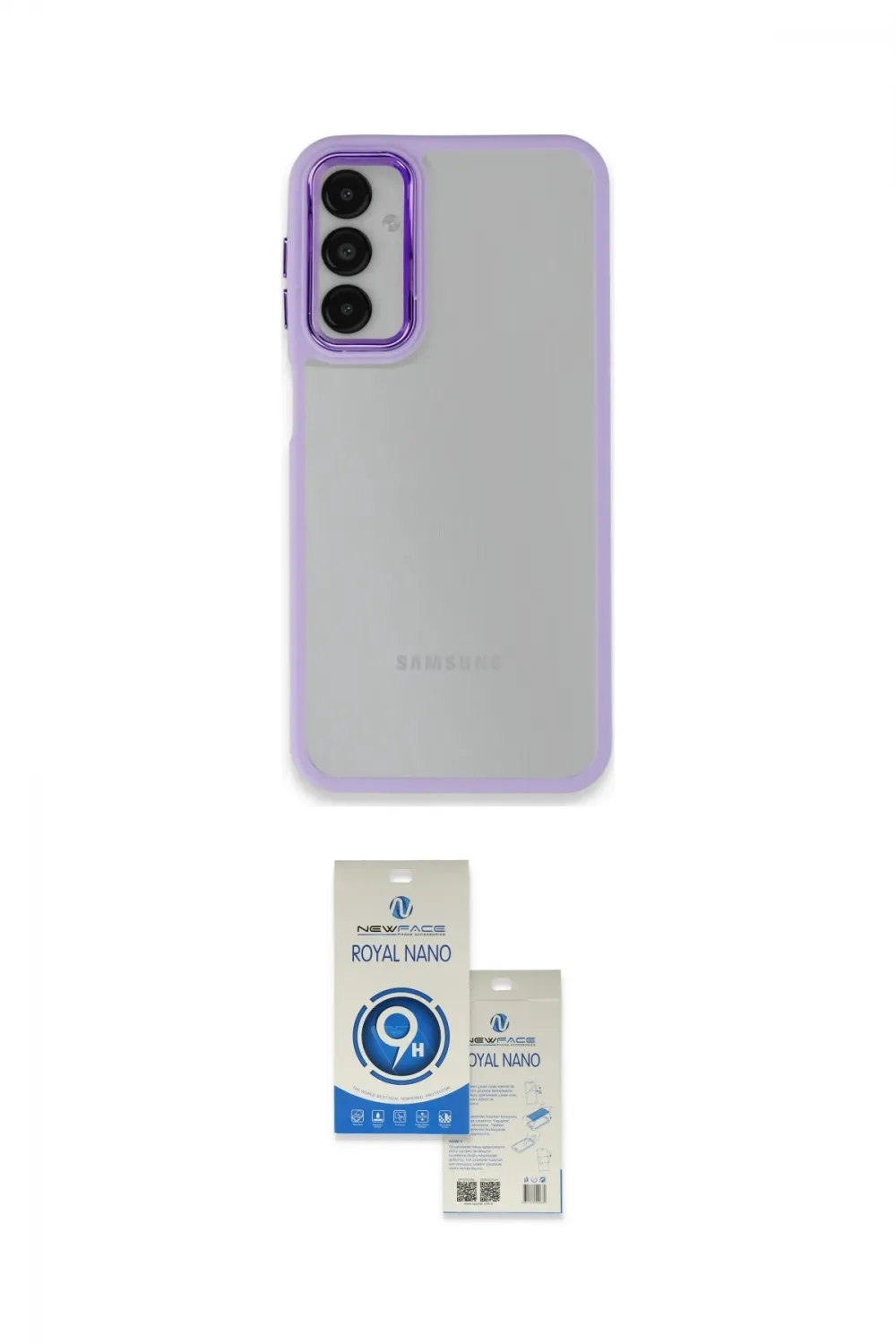 ieg™ Galaxy A14 4G Kılıf Eksen Doku Prime - Şeffaf Royal Nano Ekran Koruyucu
