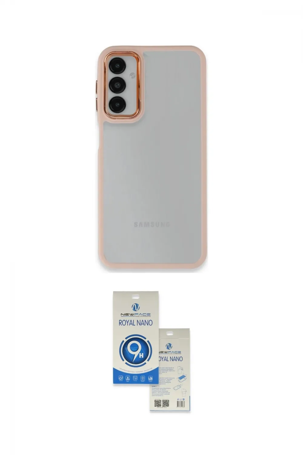 ieg™ Galaxy A14 4G Kılıf Eksen Doku Prime - Şeffaf Royal Nano Ekran Koruyucu