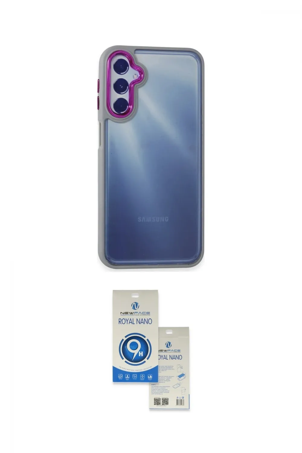 ieg™ Galaxy A14 4G Kılıf Eksen Doku Prime - Şeffaf Royal Nano Ekran Koruyucu