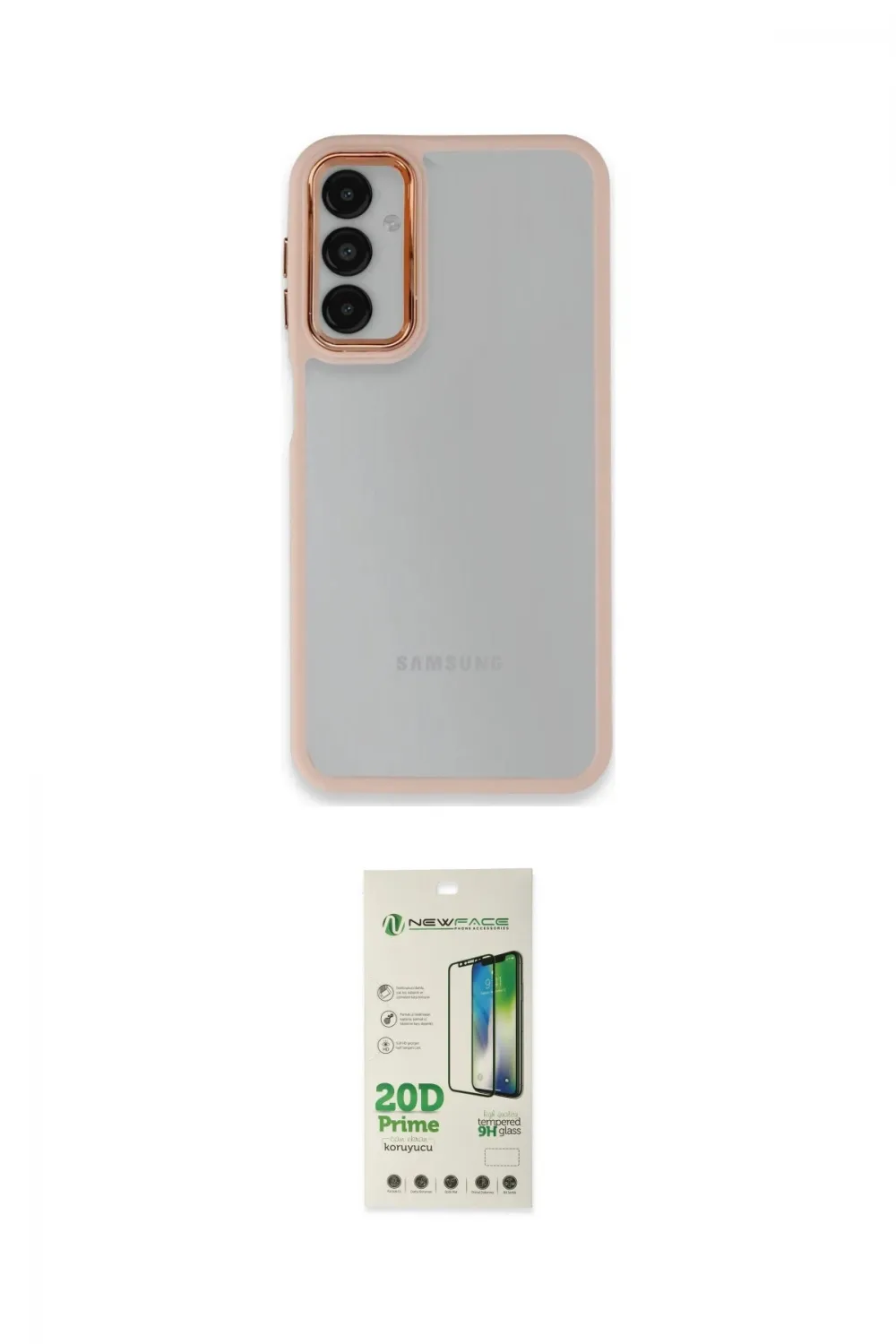 ieg™ Galaxy A14 4G Kılıf Eksen Doku Prime - Siyah 20D Premium Cam Ekran Koruyucu