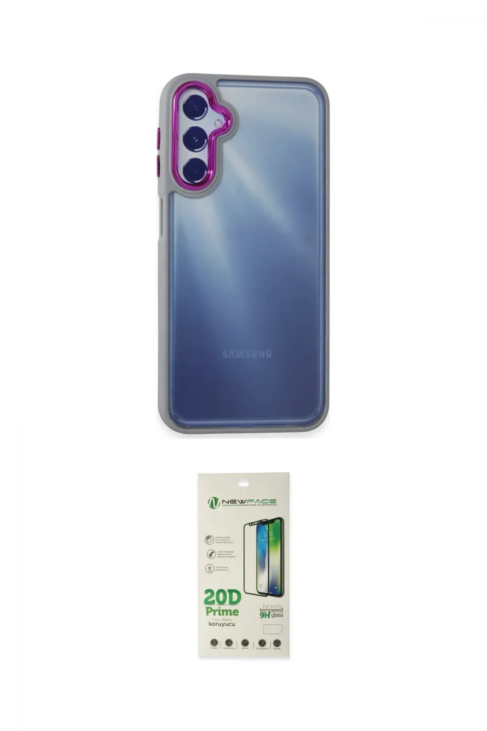 ieg™ Galaxy A14 4G Kılıf Eksen Doku Prime - Siyah 20D Premium Cam Ekran Koruyucu