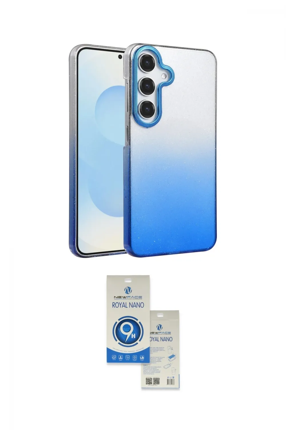 ieg™ Galaxy A14 4G Kılıf Kıvılcım Minimal Özel Seri - Şeffaf Royal Nano Ekran Koruyucu