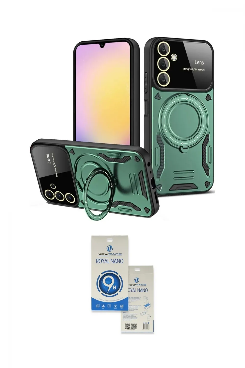 ieg™ Galaxy A14 4G Kılıf Kıvılcım Modern Serisi - Şeffaf Royal Nano Ekran Koruyucu
