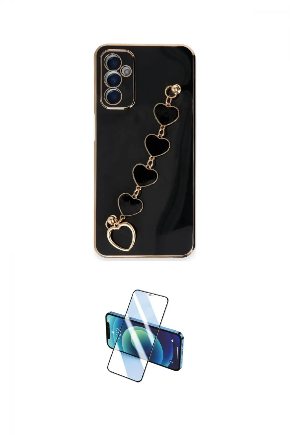 ieg™ Galaxy A14 4G Kılıf Nova Işık Prime - Siyah 3D Antistatik Cam Ekran Koruyucu