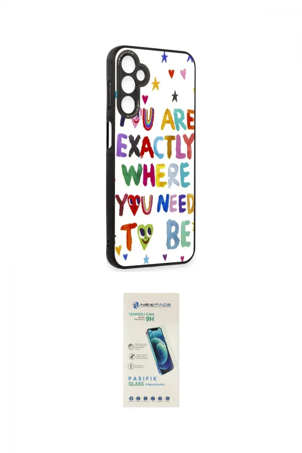 ieg™ Galaxy A14 4G Kılıf Odak Klasik Serisi - Şeffaf Pasifik Cam Ekran Koruyucu