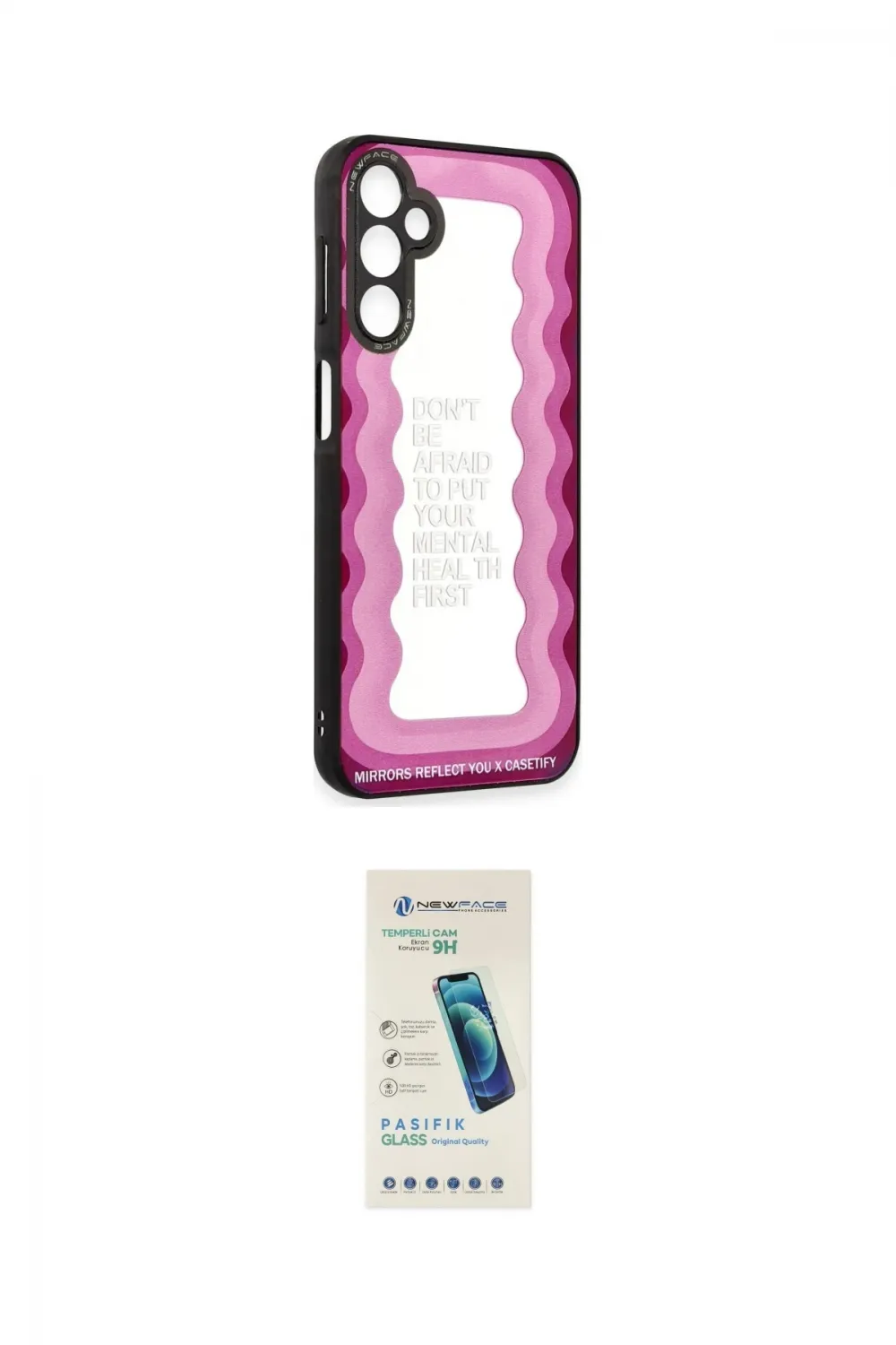 ieg™ Galaxy A14 4G Kılıf Odak Klasik Serisi - Şeffaf Pasifik Cam Ekran Koruyucu