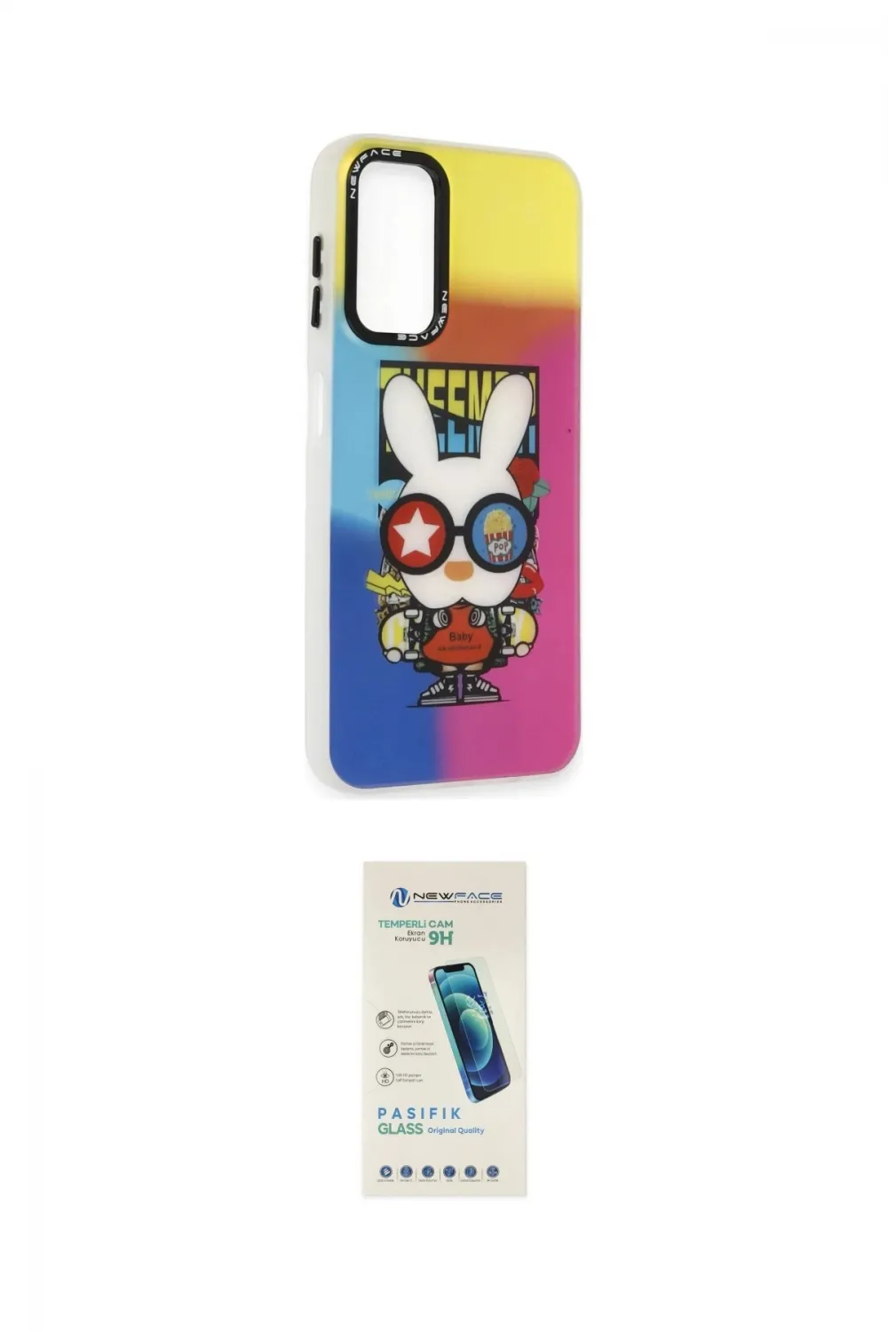 ieg™ Galaxy A14 4G Kılıf Siluet Çizgi Koleksiyonu - Şeffaf Pasifik Cam Ekran Koruyucu