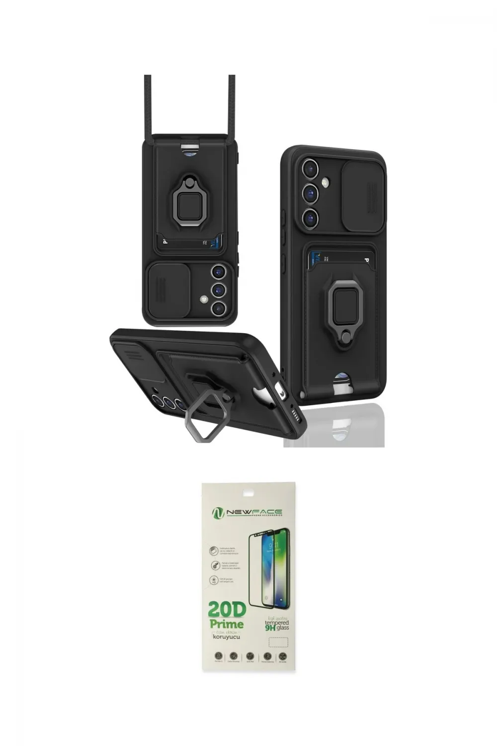 ieg™ Galaxy A14 4G Kılıf Vadi Form Prime - Siyah 20D Premium Cam Ekran Koruyucu