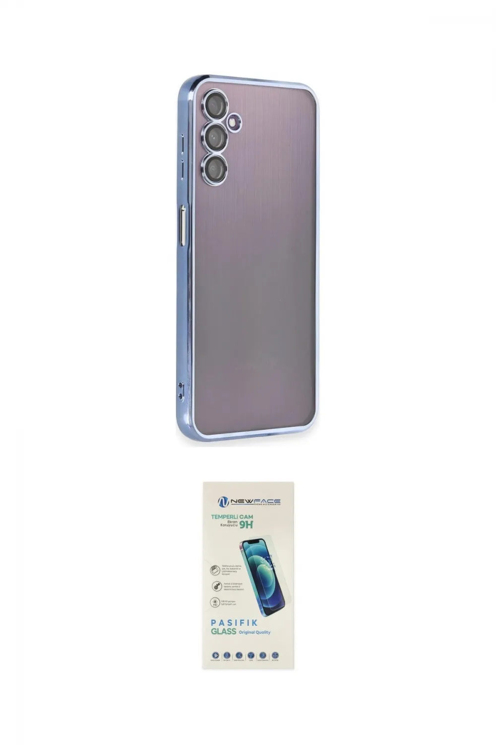 ieg™ Galaxy A14 4G Kılıf Vadi Minimal - Şeffaf Pasifik Cam Ekran Koruyucu