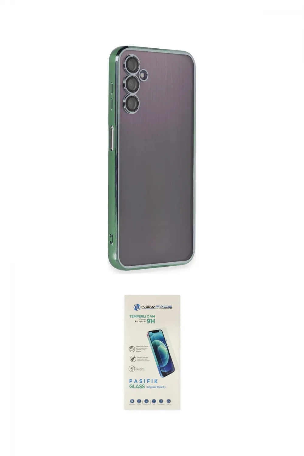 ieg™ Galaxy A14 4G Kılıf Vadi Minimal - Şeffaf Pasifik Cam Ekran Koruyucu