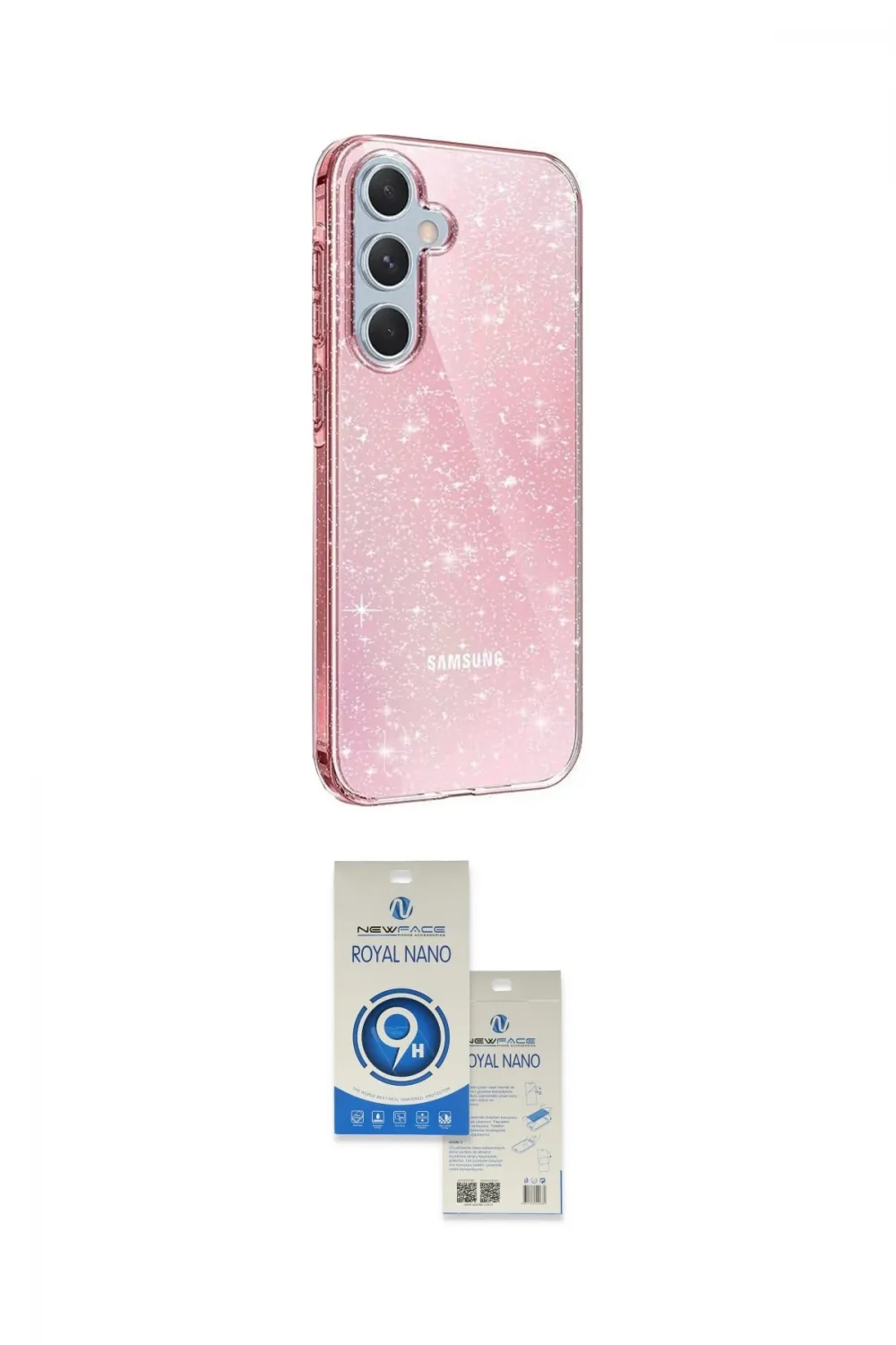 ieg™ Galaxy A14 4G Kılıf Yankı Doku Prime - Şeffaf Royal Nano Ekran Koruyucu