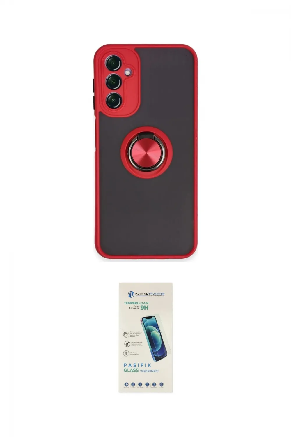 ieg™ Galaxy A14 4G Kılıf Yörünge Çizgi - Şeffaf Pasifik Cam Ekran Koruyucu