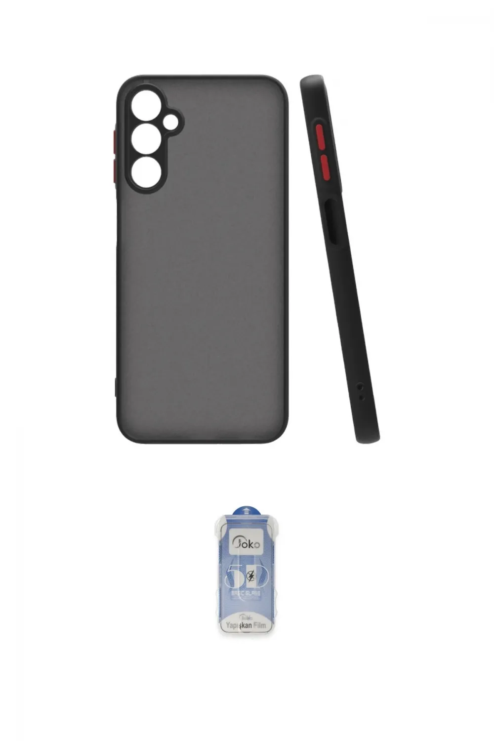 ieg™ Galaxy A15 4G Kılıf Ahenk Çizgi Serisi - Siyah Joko Magic 5D Cam