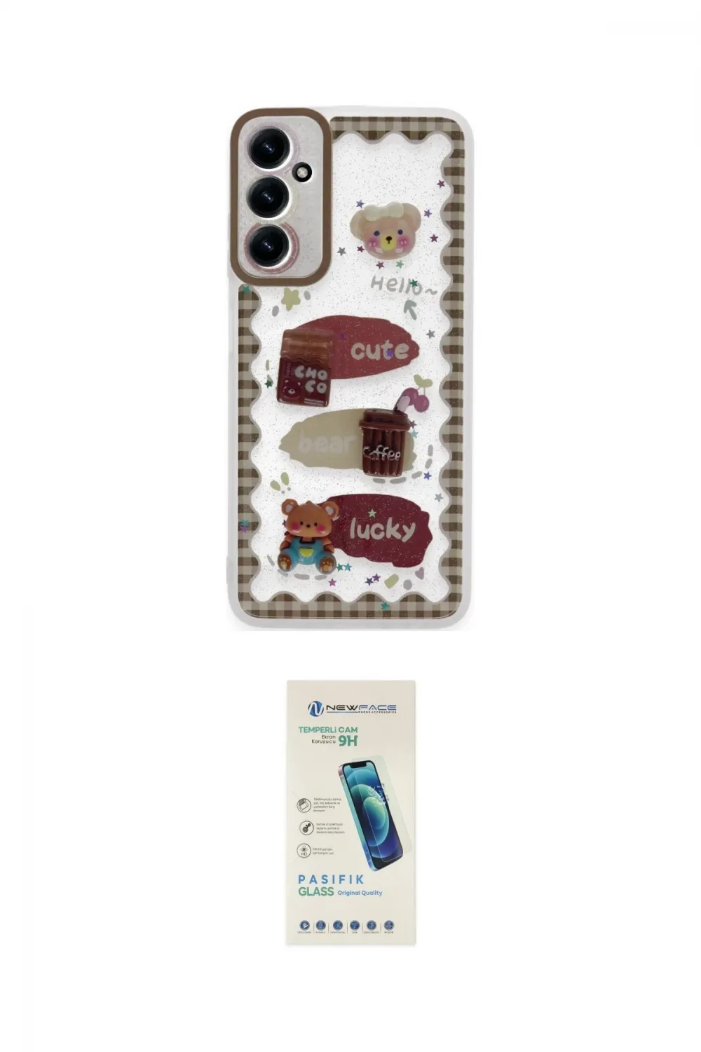 ieg™ Galaxy A15 4G Kılıf Çekirdek Asil - Şeffaf Pasifik Cam Ekran Koruyucu