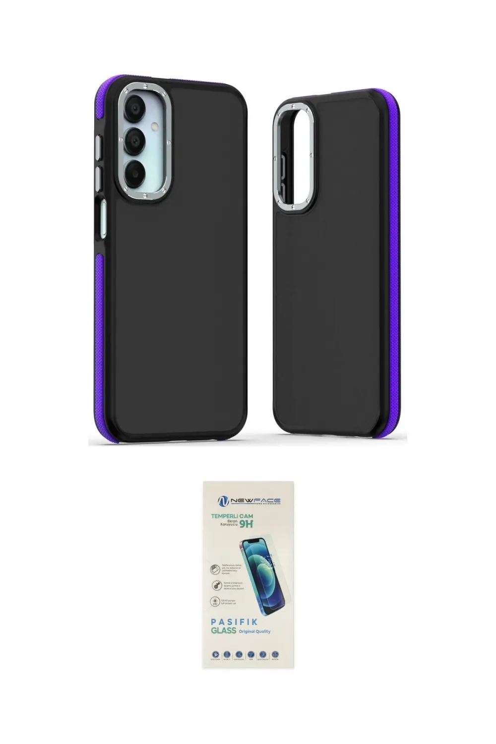 ieg™ Galaxy A15 4G Kılıf Eksen Işık - Şeffaf Pasifik Cam Ekran Koruyucu