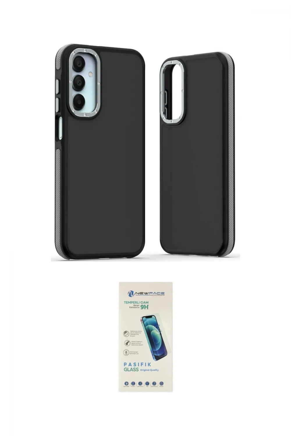 ieg™ Galaxy A15 4G Kılıf Eksen Işık - Şeffaf Pasifik Cam Ekran Koruyucu