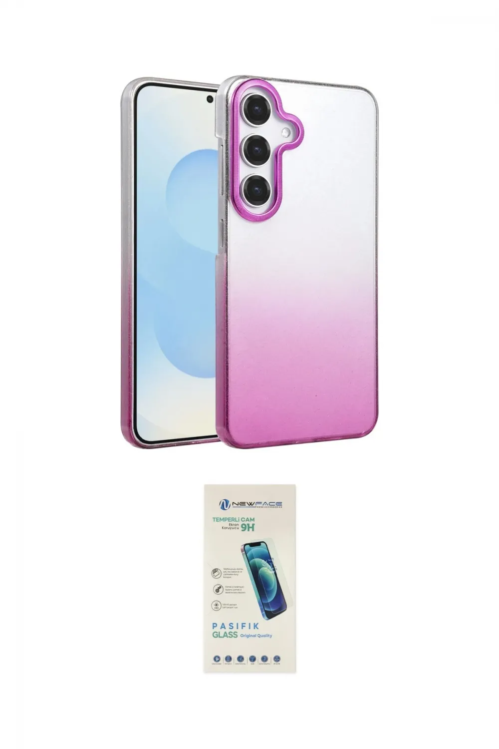 ieg™ Galaxy A15 4G Kılıf Kıvılcım Minimal Özel Seri - Şeffaf Pasifik Cam Ekran Koruyucu