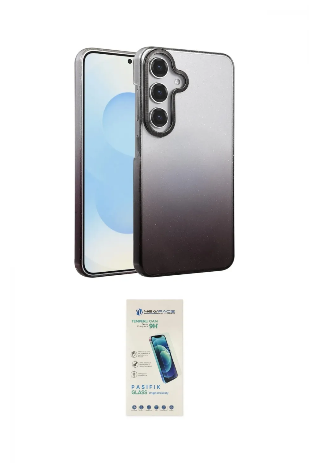 ieg™ Galaxy A15 4G Kılıf Kıvılcım Minimal Özel Seri - Şeffaf Pasifik Cam Ekran Koruyucu