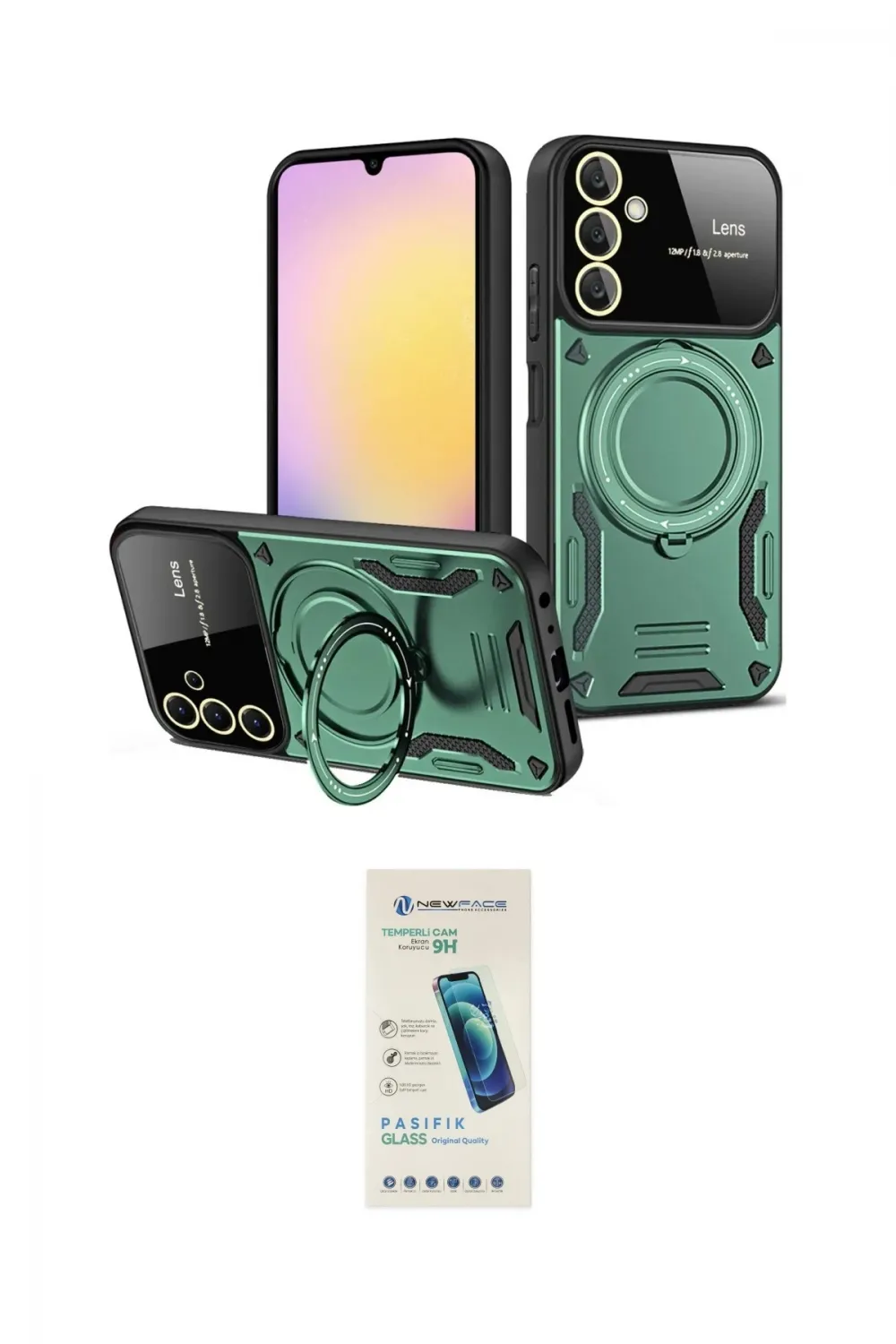 ieg™ Galaxy A15 4G Kılıf Kıvılcım Modern Serisi - Şeffaf Pasifik Cam Ekran Koruyucu