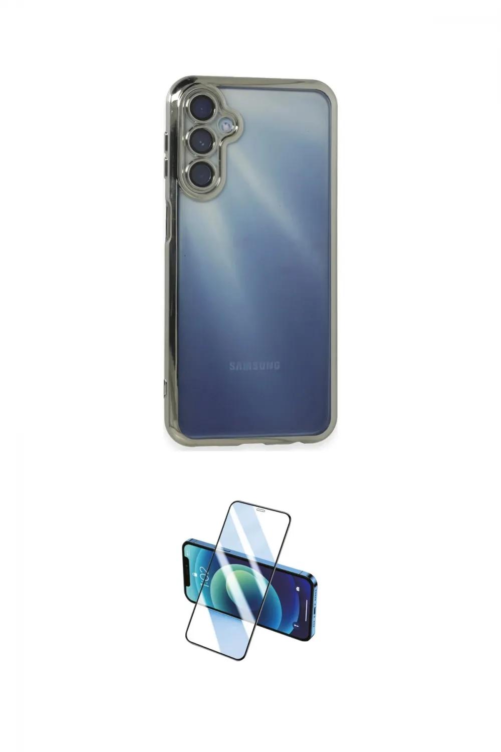 ieg™ Galaxy A15 4G Kılıf Vadi Minimal - Siyah 3D Antistatik Cam Ekran Koruyucu