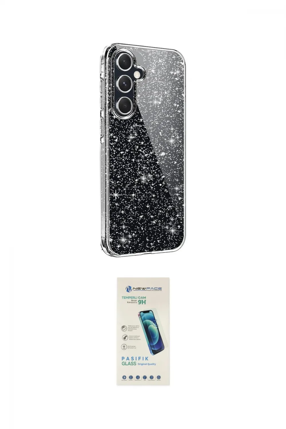 ieg™ Galaxy A15 4G Kılıf Yankı Doku Prime - Şeffaf Pasifik Cam Ekran Koruyucu