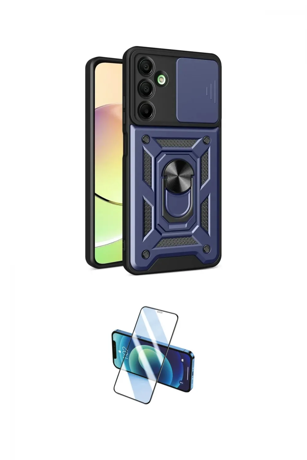 ieg™ Galaxy A16 5G Kılıf Ahenk Klasik - Siyah 3D Antistatik Cam Ekran Koruyucu