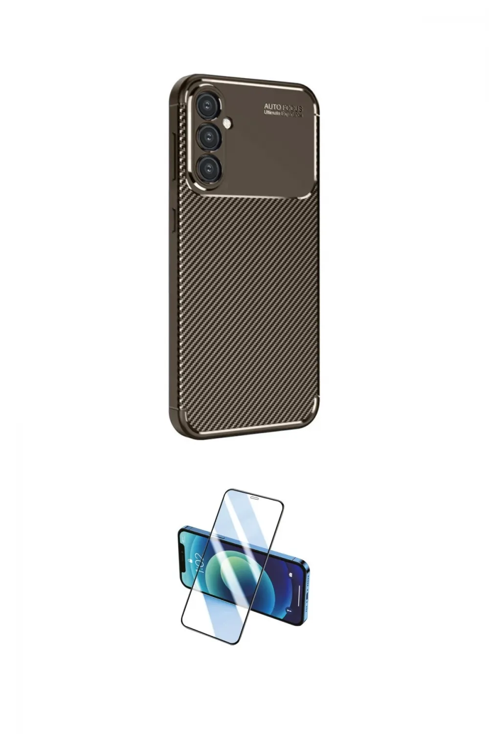 ieg™ Galaxy A16 5G Kılıf Eksen Form Prime - Siyah 3D Antistatik Cam Ekran Koruyucu
