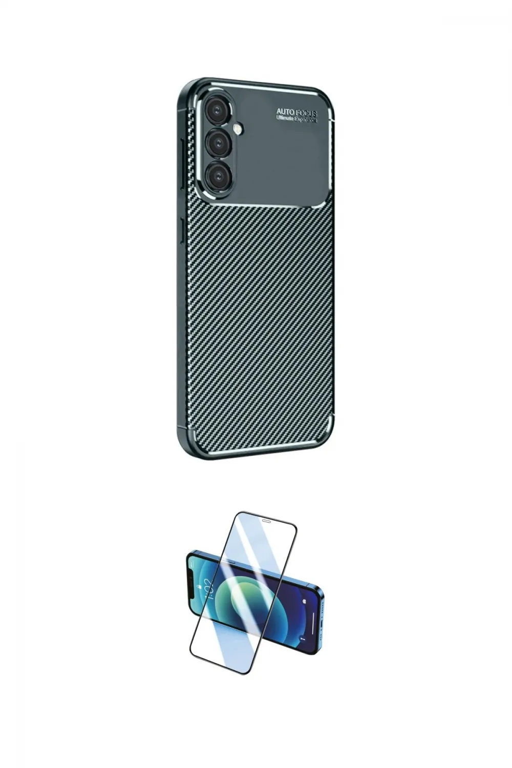 ieg™ Galaxy A16 5G Kılıf Eksen Form Prime - Siyah 3D Antistatik Cam Ekran Koruyucu