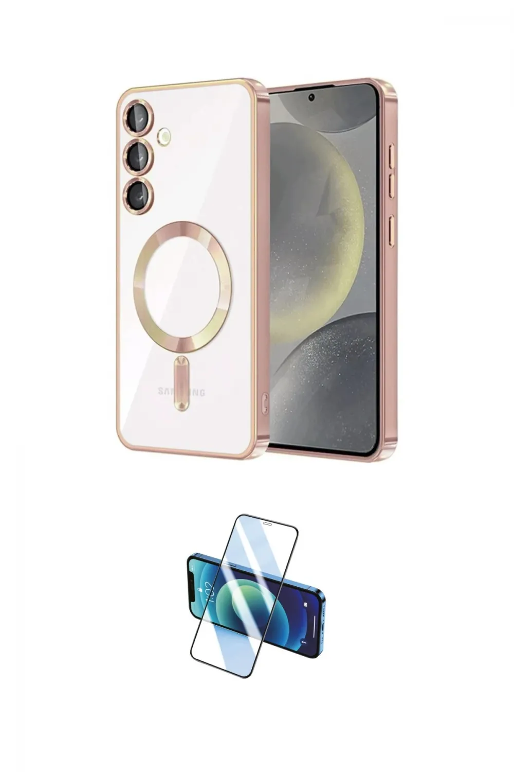 ieg™ Galaxy A17 5G Kılıf Nova Işık Özel Seri - Siyah 3D Antistatik Cam Ekran Koruyucu