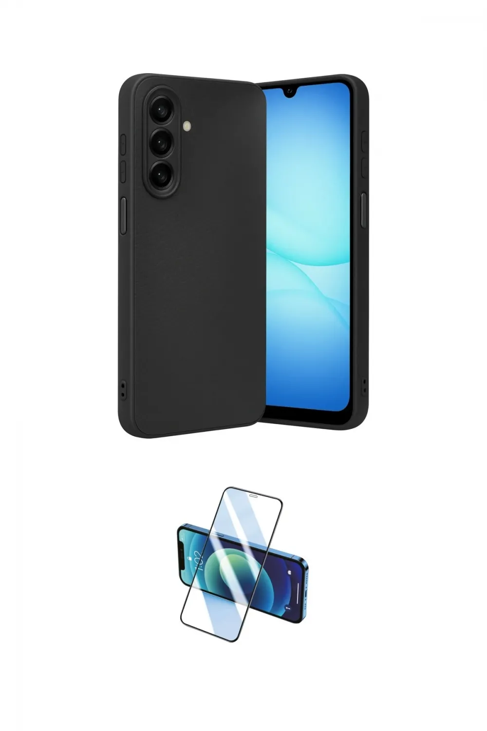 ieg™ Galaxy A17 5G Kılıf Nova Işık - Siyah 3D Antistatik Cam Ekran Koruyucu